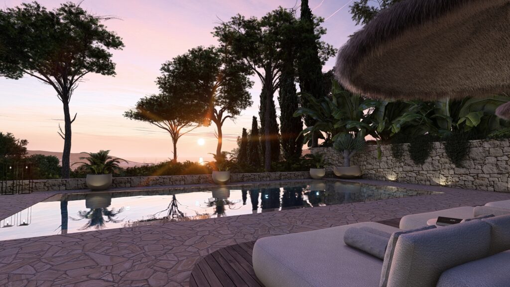 Ibiza tuin met uitzicht